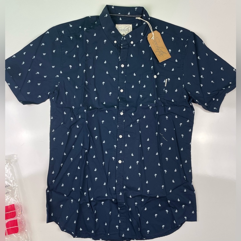 Soul Star Men’s Button Down Casual SS Shirt XL MS Yachting